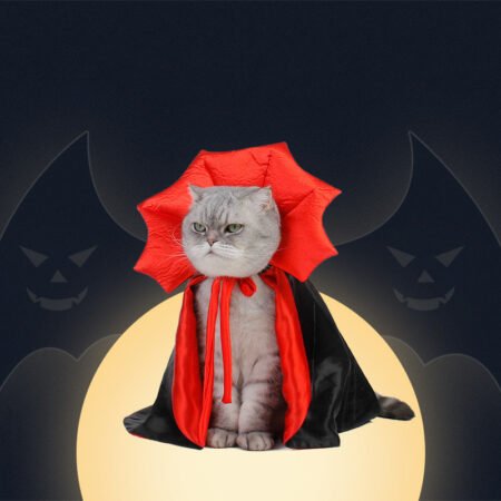 Halloween Pet Costume – Vampire King Cape for Dogs and Cats